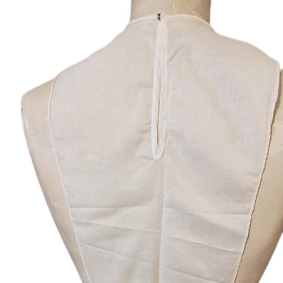1940s Vintage Off White Sheer Cotton Voile Lace And Eyelet Dickie Jacket Insert - Picture 4 of 7